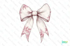 Pink Chinoiserie Cowgirl Bow Clipart Product Image 1