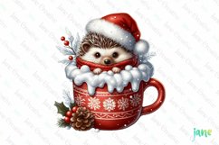 Christmas Mug Hedgehog Clipart Product Image 1