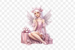 Pink Christmas Fairy Sublimation Clipart Product Image 3