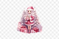 Pink Christmas Santa Claus Sublimation Clipart Product Image 3