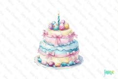 Easter Party Cake Sublimation Clipart Product Image 1