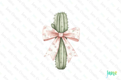 Pink Chinoiserie Cowgirl Cactus Clipart Product Image 1