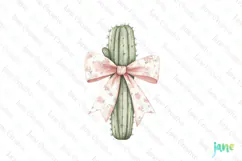 Pink Chinoiserie Cowgirl Cactus Clipart Product Image 1