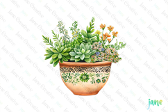 Boho Spring Floral Pot Sublimation Clipart Product Image 1