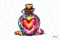 Valentine&#039;s Day Glass Potion Bottle Clipart Product Image 1