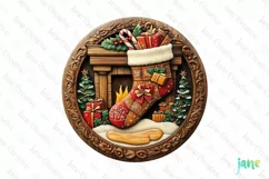 3D Wood Carved Christmas Ornaments Clipart Product Image 1