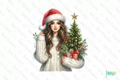 Christmas Fashion Girl Sublimation Clipart Product Image 1