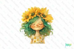 Whimsical Floral Child Clipart Product Image 1