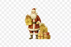 Vintage Gold Christmas Santa Claus Clipart Product Image 3
