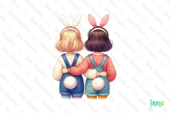 Easter Bunny Girls Sublimation Clipart Product Image 1