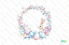 Chinoiserie Easter Wreath Sublimation Clipart Product Image 1