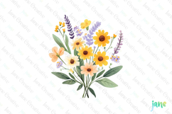 Gardening Girl Flowers Bouquet Sublimation Clipart Product Image 1