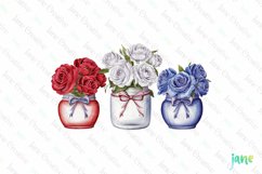 4th Of July Trio Flowers Clipart Product Image 1