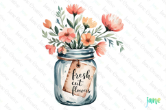 Mason Jar Gardening Sublimation Clipart Product Image 1