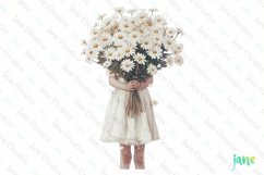 Little Girl With Bouquet Clipart Product Image 1