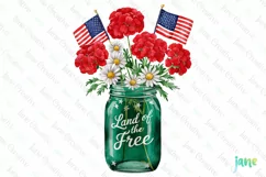 Fourth Of July Mason Jar Clipart Product Image 1