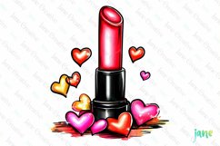 Valentine&#039;s Day Pink Lipstick Tube Clipart Product Image 1