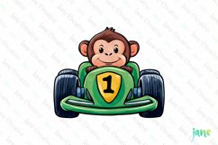 Cute Racing Animals Sublimation Clipart Product Image 1