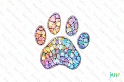 Girly Glitter Coquette Valentine Paw Print Clipart Product Image 1