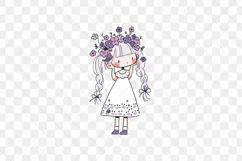 Girl With Flowers Children's Book Clipart Product Image 2