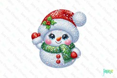 Sparkling Christmas Snowman Character Clipart Product Image 1