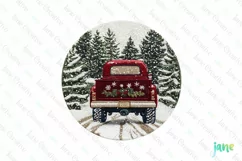 Embroidered Christmas Farm Truck Ornament Clipart Product Image 1
