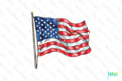4th of July American Flag Sublimation Clipart Product Image 1