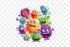 Cartoon Viruses Sublimation Clipart Product Image 6