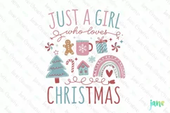 Just A Girl Who Loves Christmas Sublimation Product Image 1