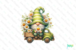 Spring Gnome And Daisy Truck Clipart Product Image 1
