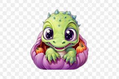 Halloween Peeking Dinosaur Sublimation Clipart Product Image 3