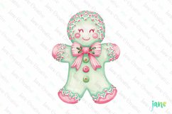 Pastel Preppy Christmas Gingerbread Clipart Product Image 1