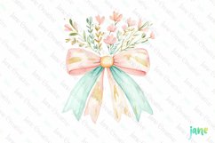 Pastel Easter Bow Sublimation Clipart Product Image 1