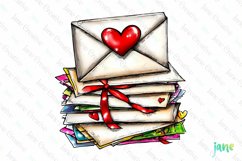 Valentine&#039;s Day Vintage Love Letters Clipart Product Image 1