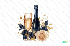 Birthday Queen Champagne Sublimation Clipart Product Image 1