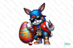 Retro Easter Bunny Sublimation Clipart Product Image 1