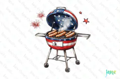 4th of July Outdoor Grill Sublimation Clipart Product Image 1