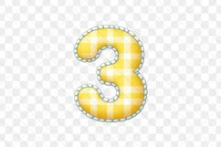 Yellow Gingham Alphabet Number 3 Product Image 2
