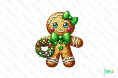 Sparkling Christmas Gingerbread Man Character Clipart Product Image 1
