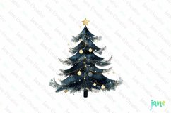 Blue And Gold Christmas Tree Clipart Product Image 1