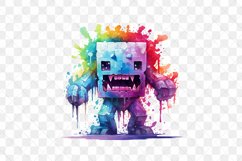 Watercolor Pixelated Sublimation Clipart Product Image 2