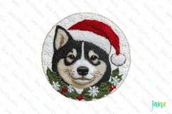Embroidered Christmas Akita Dog Ornament Clipart Product Image 1