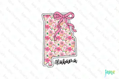 Alabama Floral Coquette PNG - 50 States Design Product Image 1