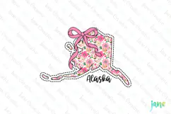 Alaska Floral Coquette PNG - 50 States Design Product Image 1