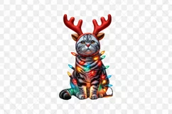American Shorthair Cat With Red Nose Christmas Product Image 2