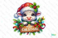 Cow Animals Holding Merry Christmas Sign Product Image 1
