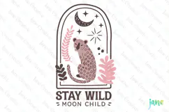 Stay Wild Moon Child Abstract Flower SVG PNG Clipart Product Image 1