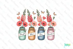 August - Gladiolus & Poppy for Mother's Day Clipart Product Image 1