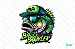 Bass Brawler Bass Fishing Funny Quotes Product Image 1