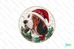 Embroidered Christmas Basset Hound Dog Ornament Clipart Product Image 1